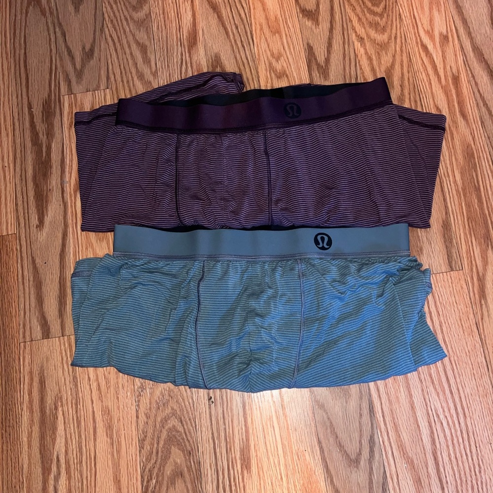 lululemon Striped Boxer Briefs - Purple and Blue Always In Motion 3”